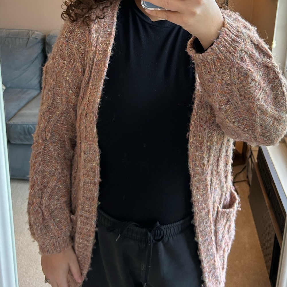 Boho-Chic and COZY- Pink/Multi Colored Oversized Cardigan - Picture 3 of 8